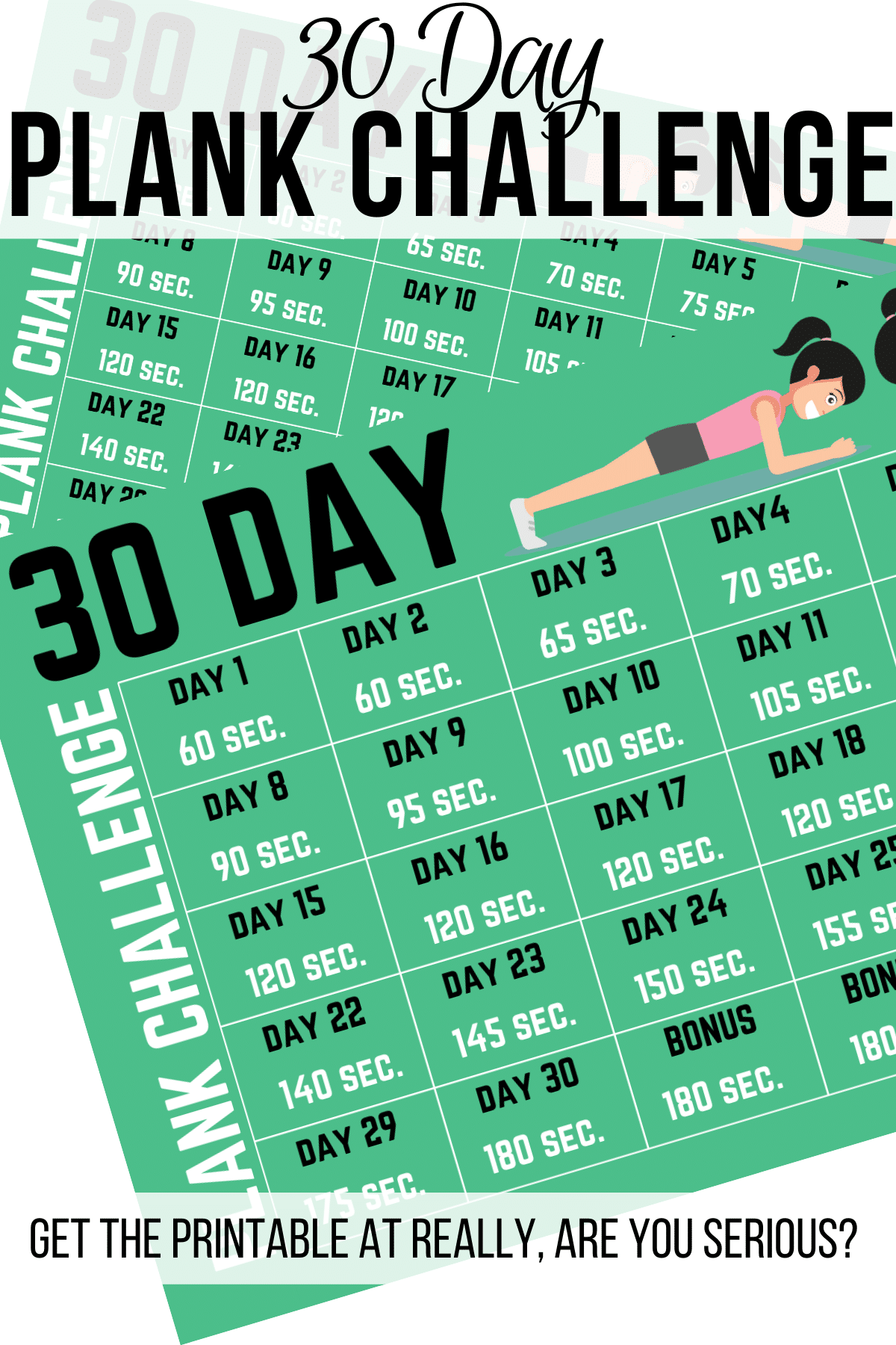 30 Day Plank Challenge Printable Printable Calendar