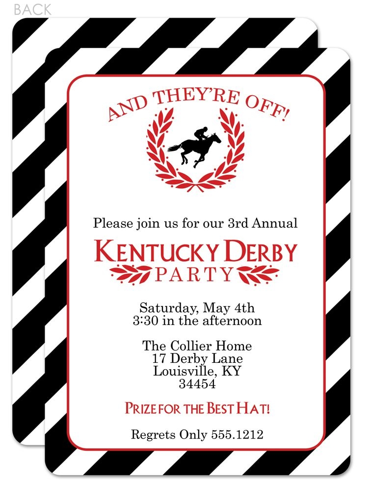 Derby Party Invitation Templates Free Printable Word Searches