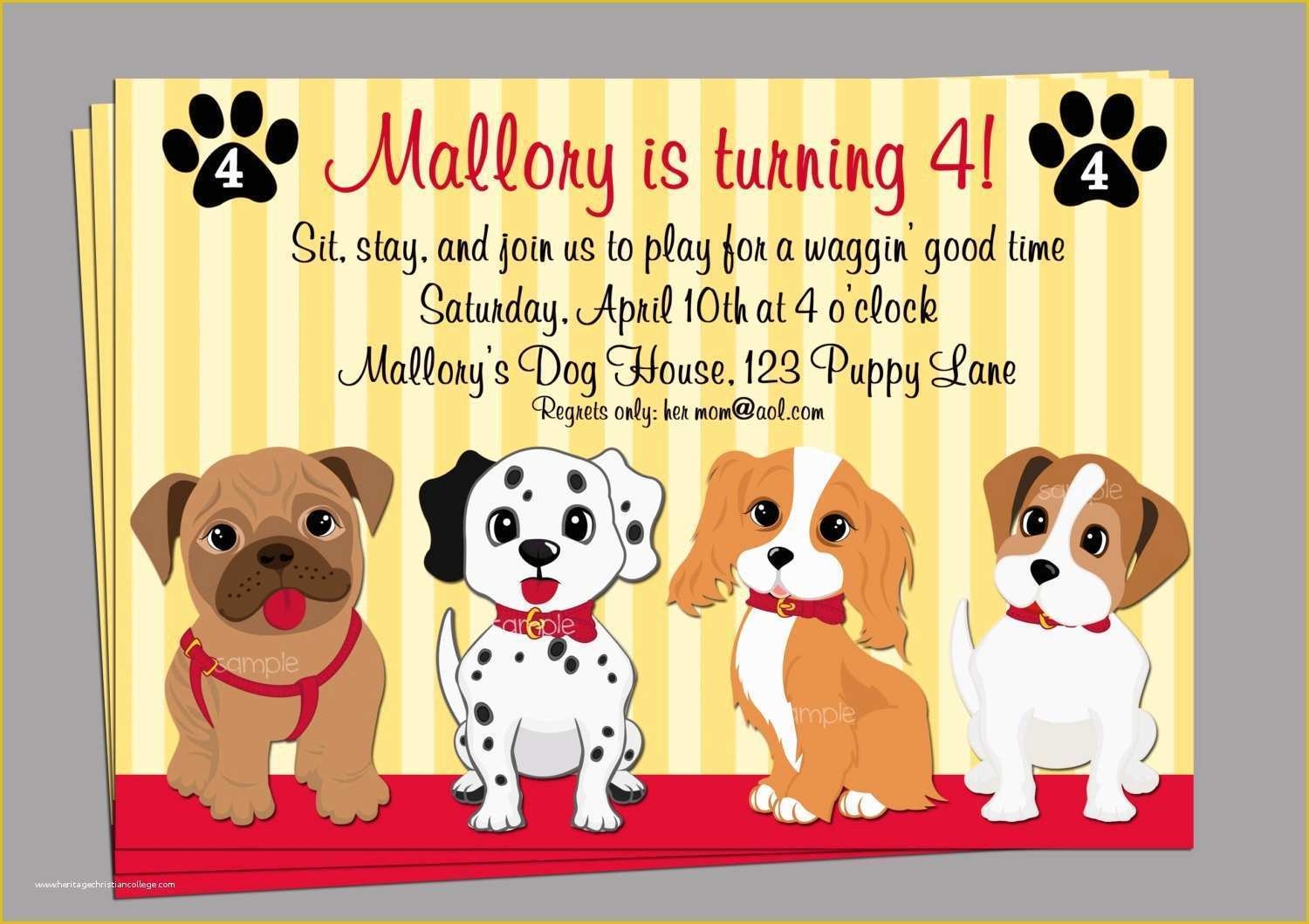 Dog Birthday Party Invitations Templates Free Of Puppy Dog Invitation 