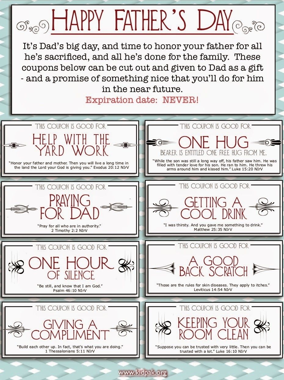 Father 39 s Day Coupons Printable