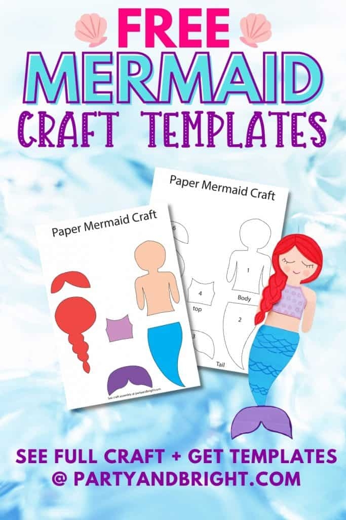 Free Mermaid Template To Print Easy Paper Craft Party Bright