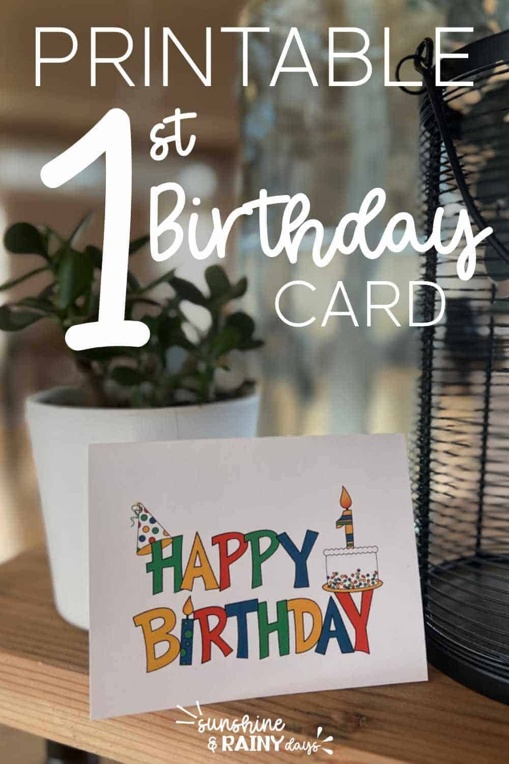 Free Printable First Birthday Card