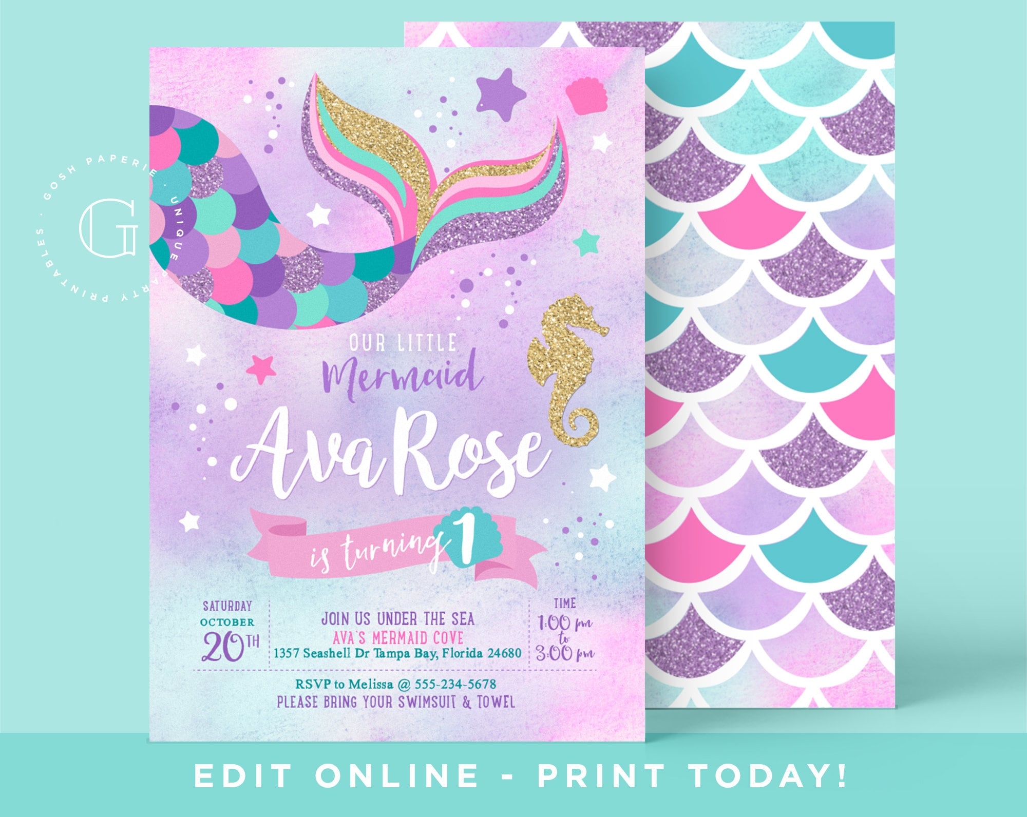 Mermaid Birthday Invitations Free Printables Printable World Holiday