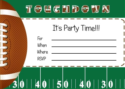 Printable Football Invitations
