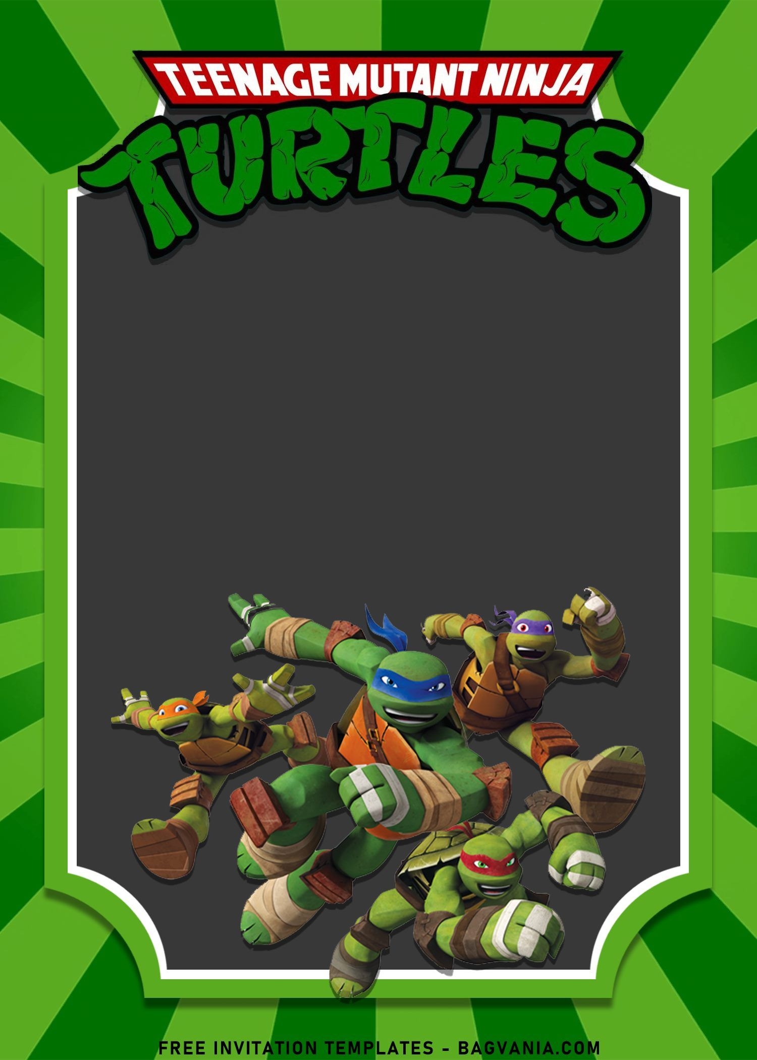 10 Awesome Teenage Mutant Ninja Turtles Birthday Invitation Templates 