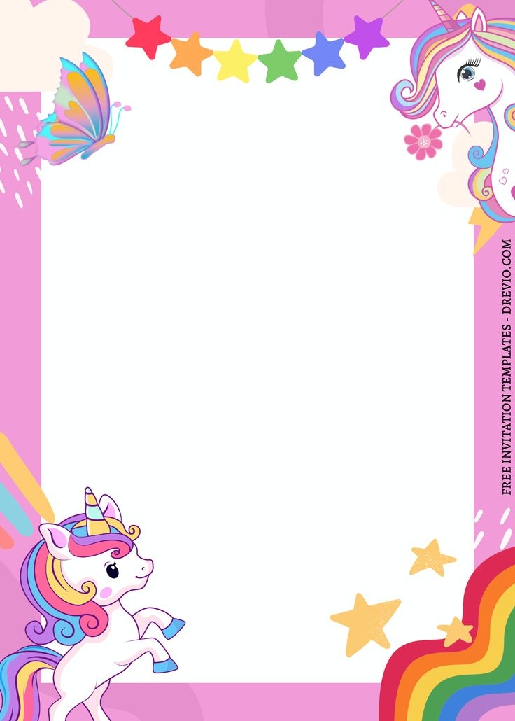 11 Magical Unicorn Canva Birthday Invitation Templates