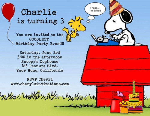 11 Snoopy Birthday Invitations Images Free Invitation Template