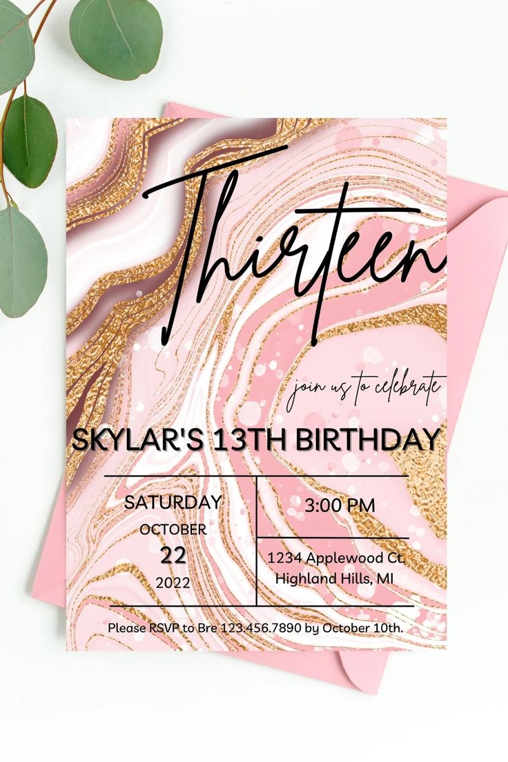 13th Birthday Invitation 13th Birthday 13th Birthday Invite 13th 