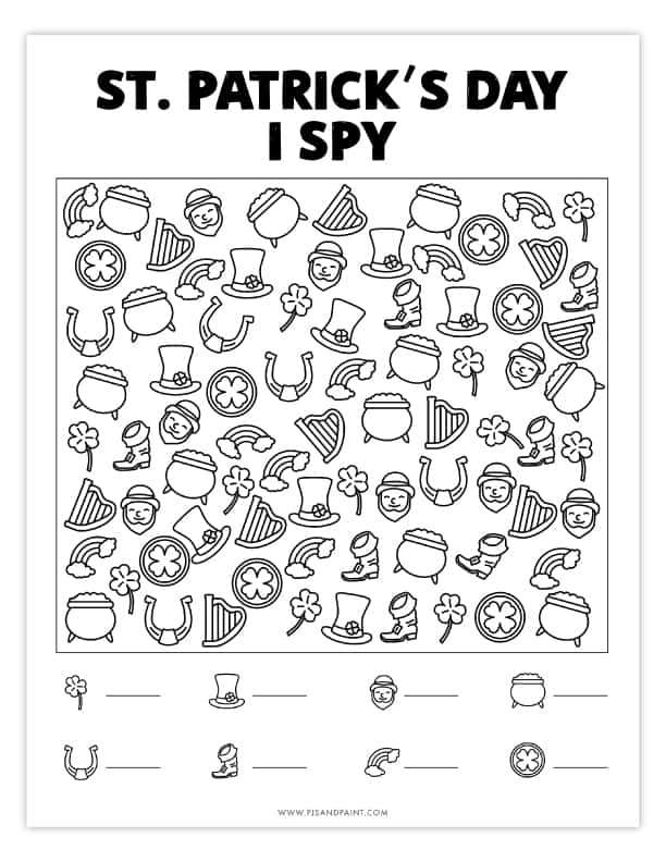 14 Free Printable St Patrick 39 s Day Games And Activities Pjs And Paint