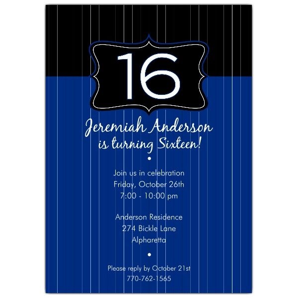 16th Birthday Invitations For Boys FREE PRINTABLE Birthday Invitation 