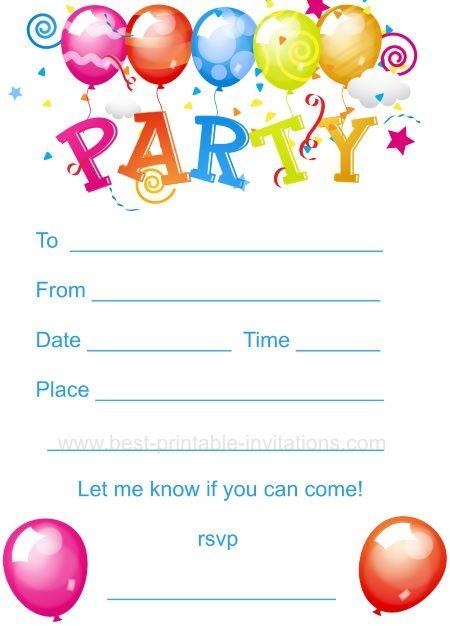 18 Engaging A Free Printable Birthday Invites Templates For Free 