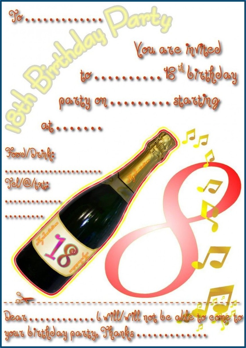 18th Birthday Party Invitations Templates Free Template 1 Resume 