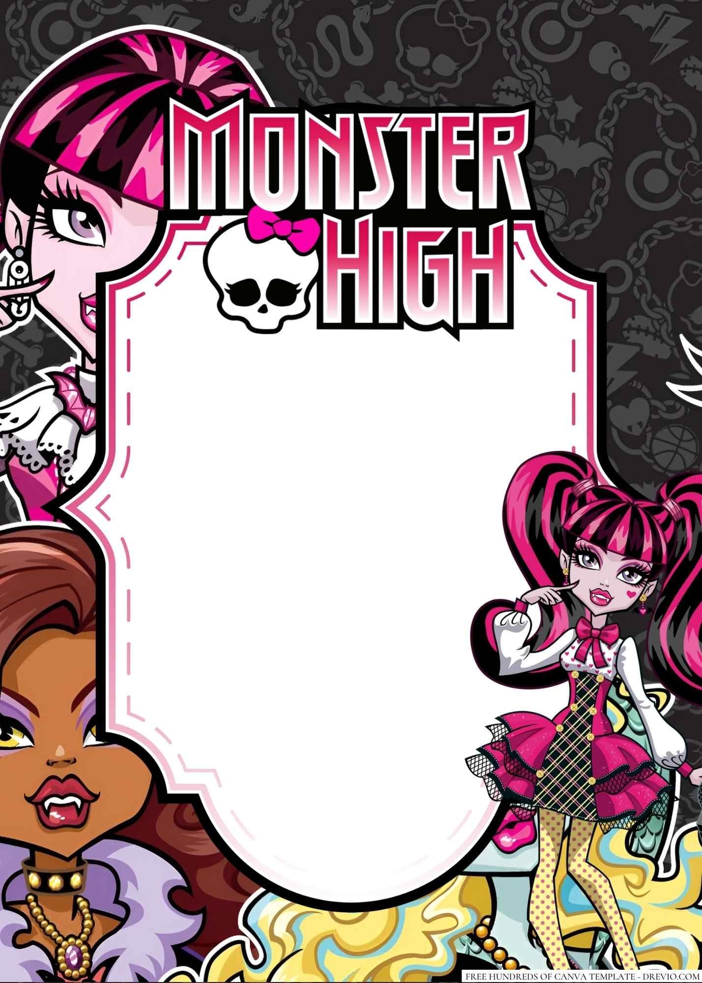 22 Monster High Canva Birthday Invitation Templates Artofit