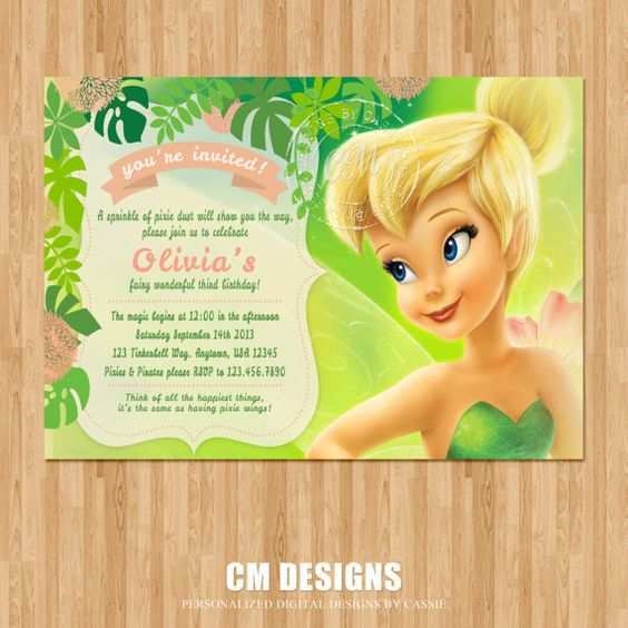 23 Blank Tinkerbell Birthday Invitation Template Maker For Tinkerbell