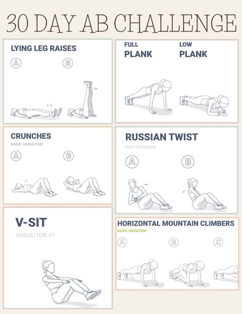 30 Day Ab Challenge Free Printable Calendar OriginalMOM