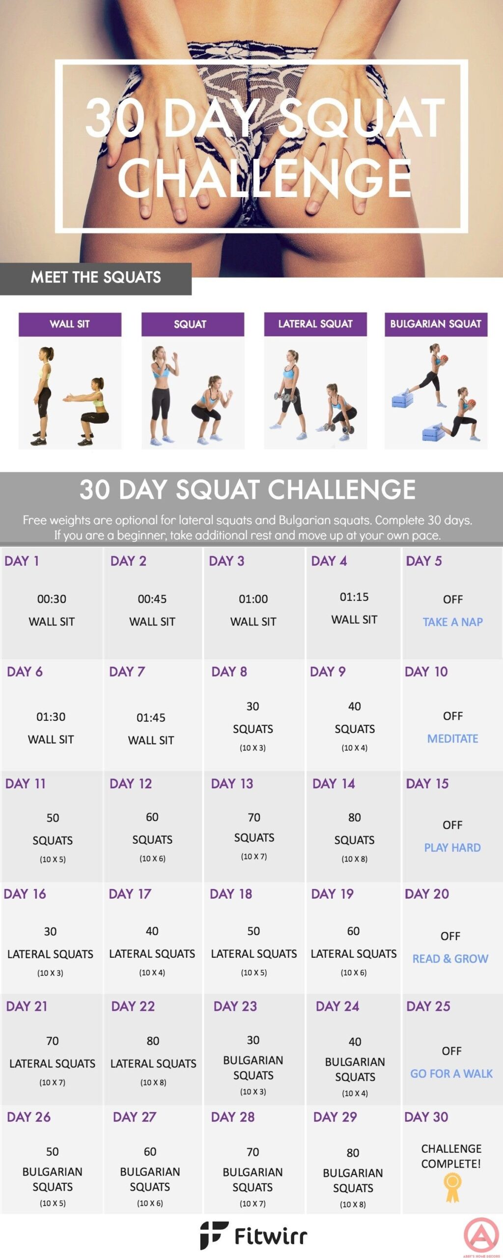 30 Day Squat Challenge Printable Printable New Year Banners