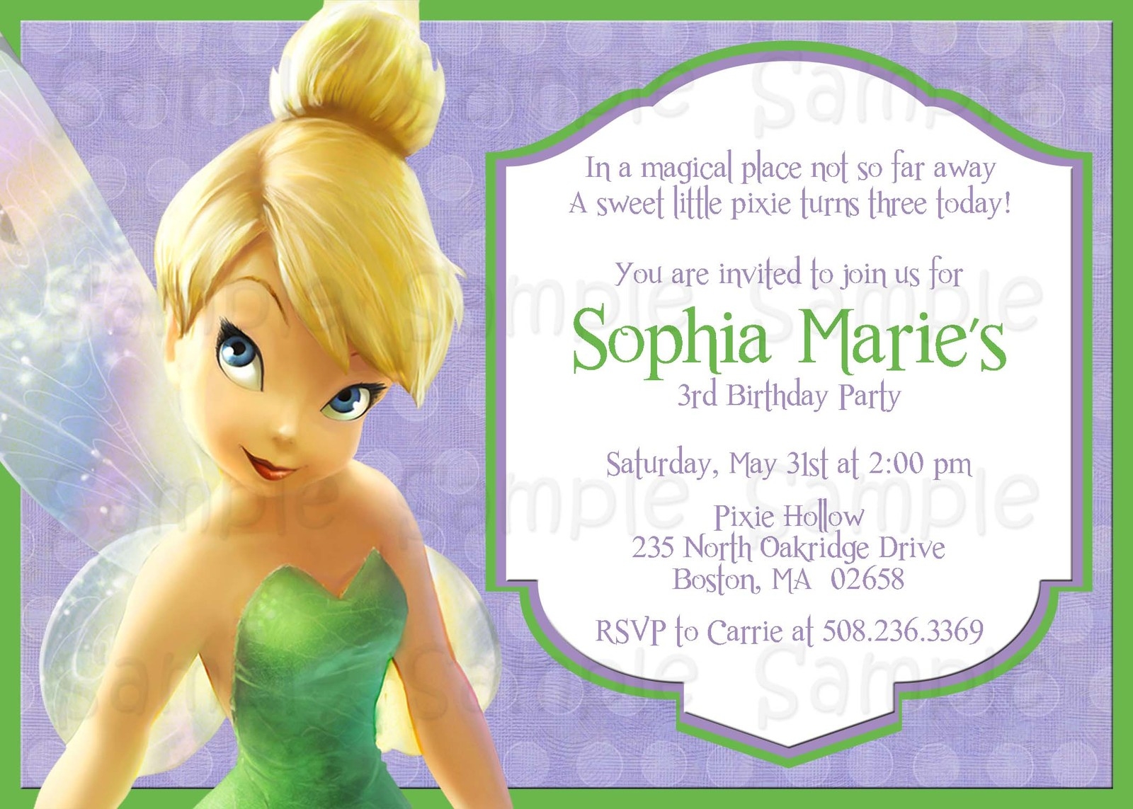 45 Tinkerbell Invitation Cards For Birthdays PNG Free Invitation 