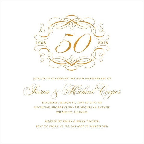 50th Anniversary Invitation Template Flyer Template