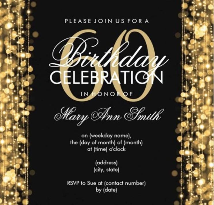 60Th Birthday Party Invitations Free Templates SampleTemplatess 