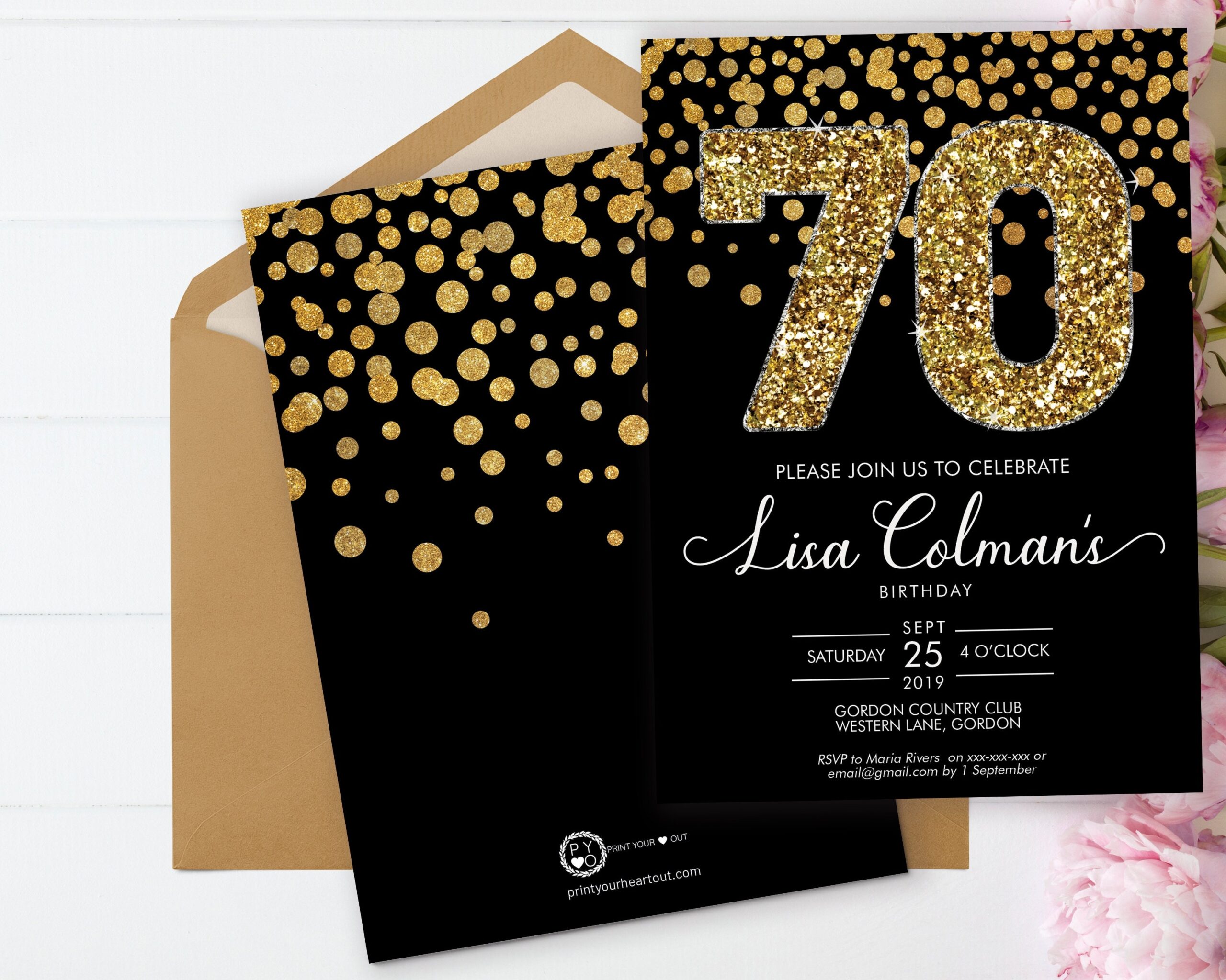 70Th Birthday Invitations Templates Free