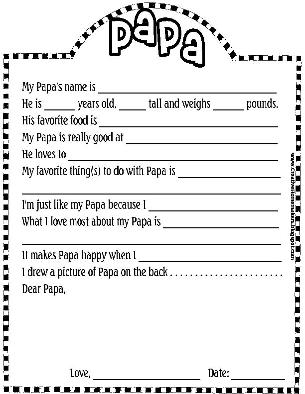 8 Best Images Of Papa Father 39 s Day Questionnaire Printable Papa 