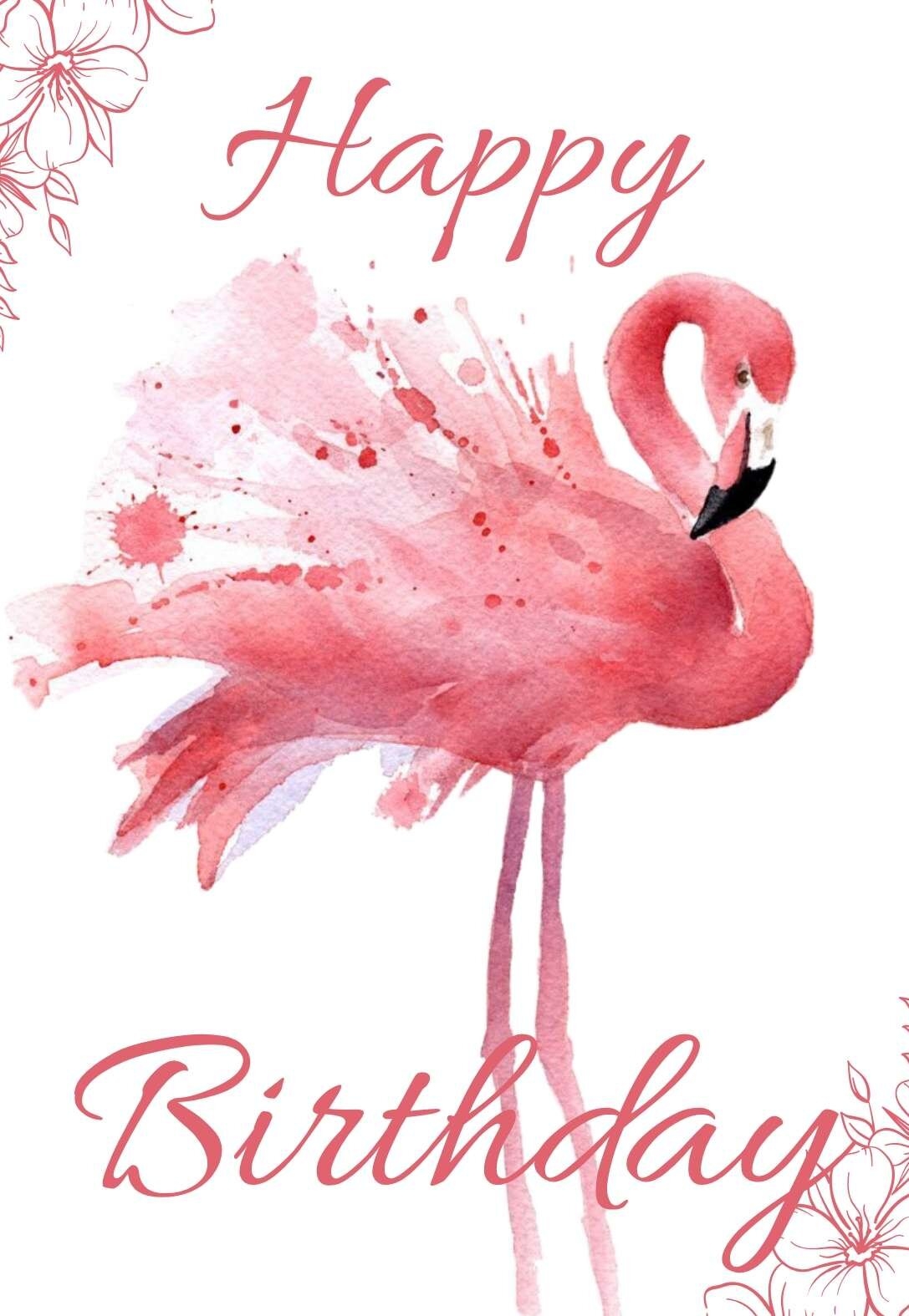 8 Flamingo Printable Birthday Cards free PRINTBIRTHDAY CARDS