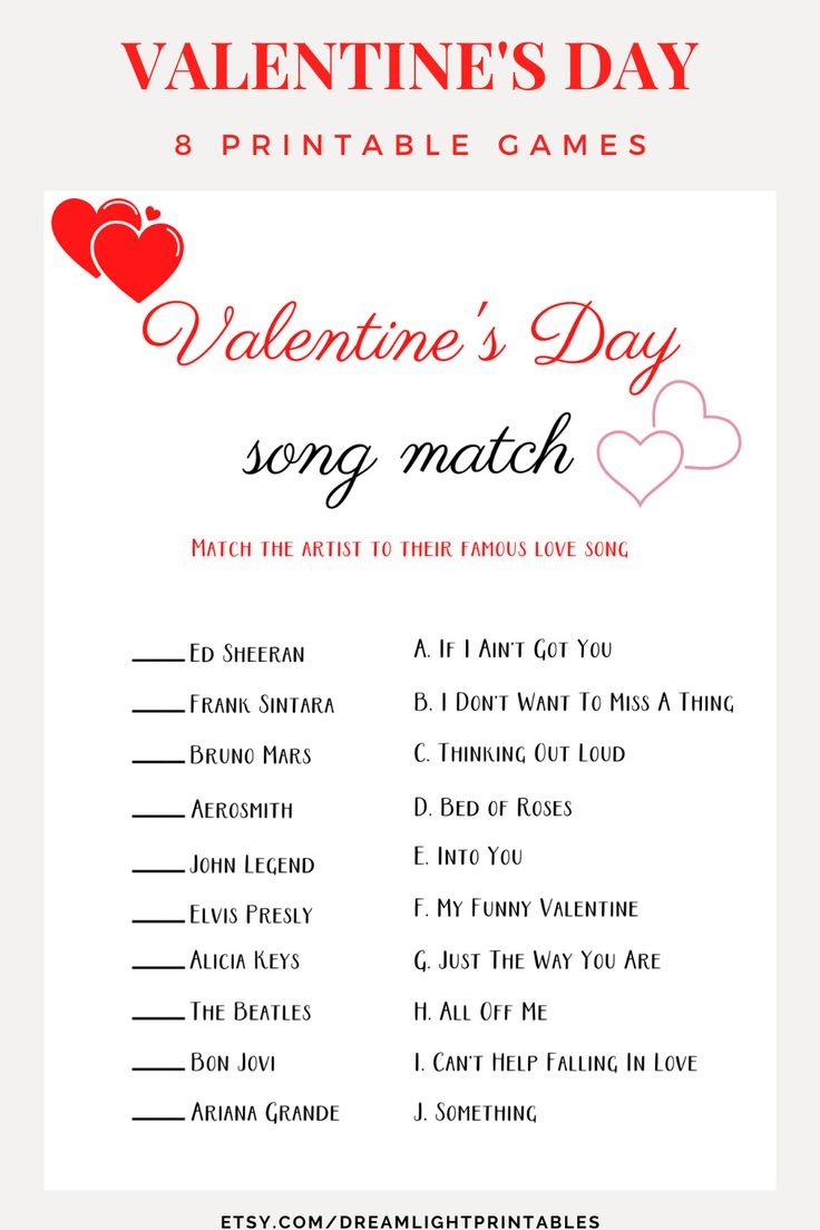 8 Printable Valentines Day Games Valentine 39 s Day Party Games Valentine