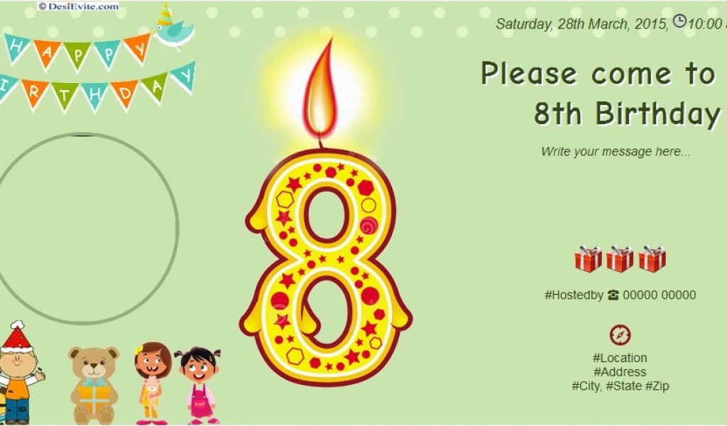 8th Birthday Invitation Templates Free 8th Birthday Party Invitation 