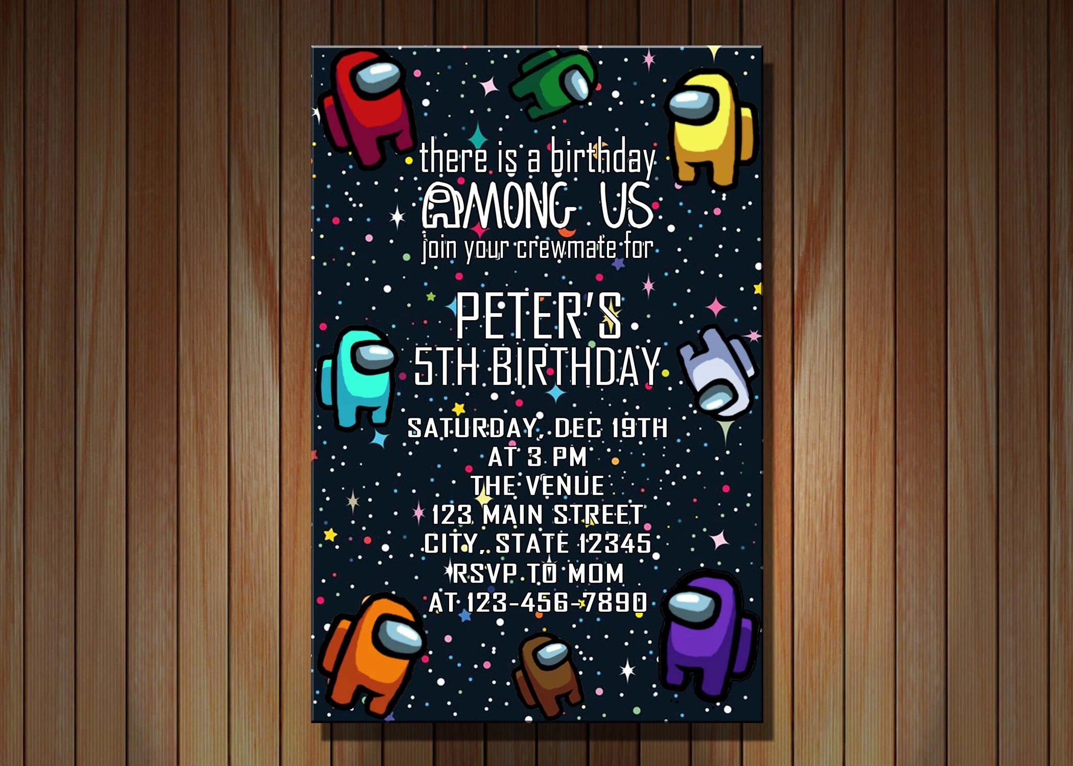 Among Us Birthday Card Printable Free Free Printable Card