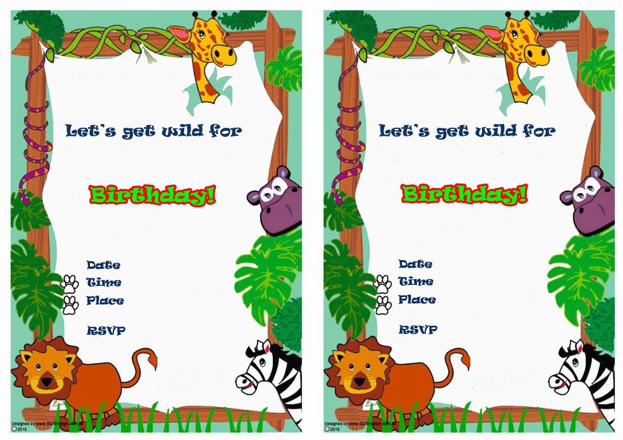 Animal Party Invitations Free Printable Printable Templates