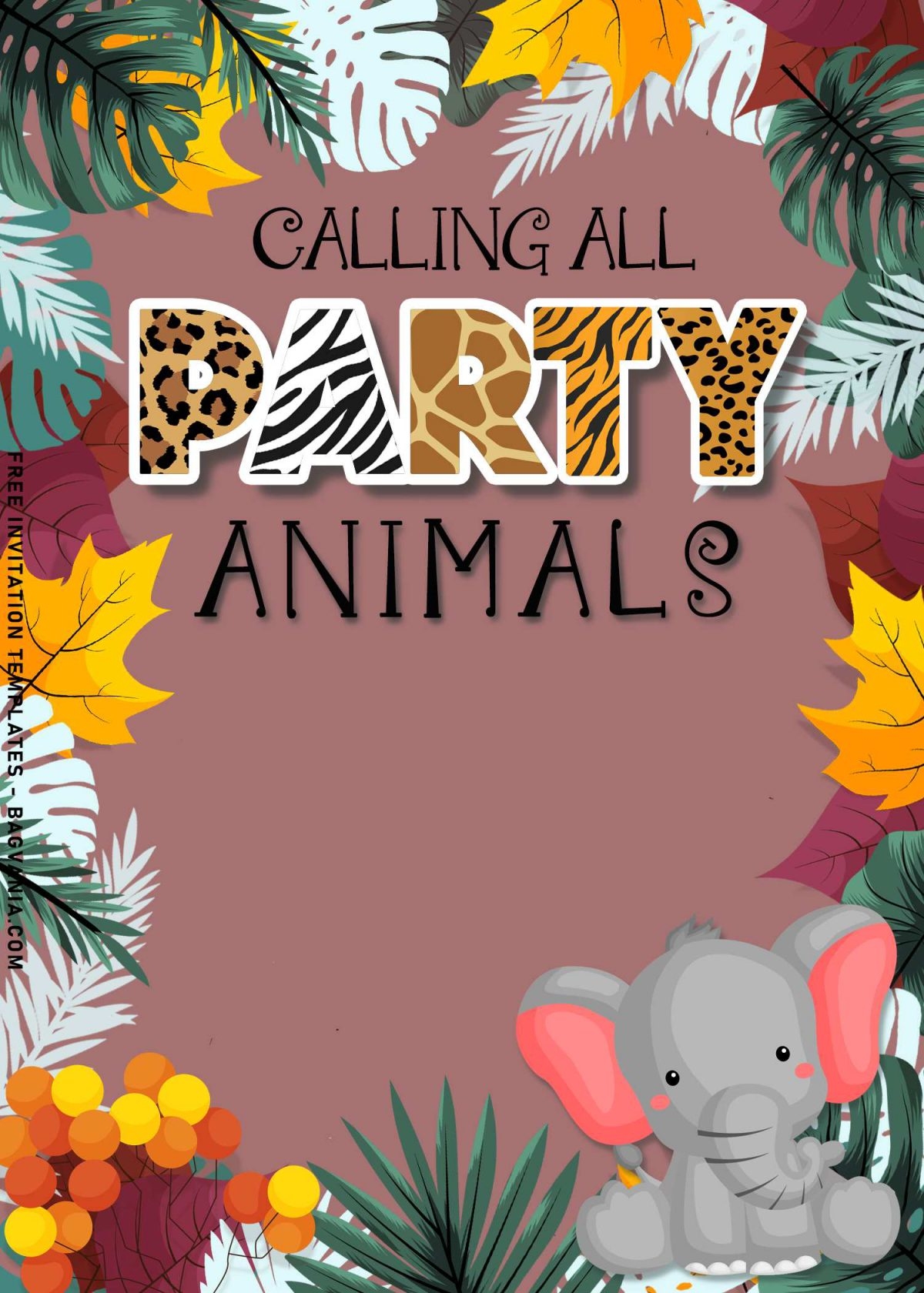 Animal Party Invitations Free Printable Printable Templates