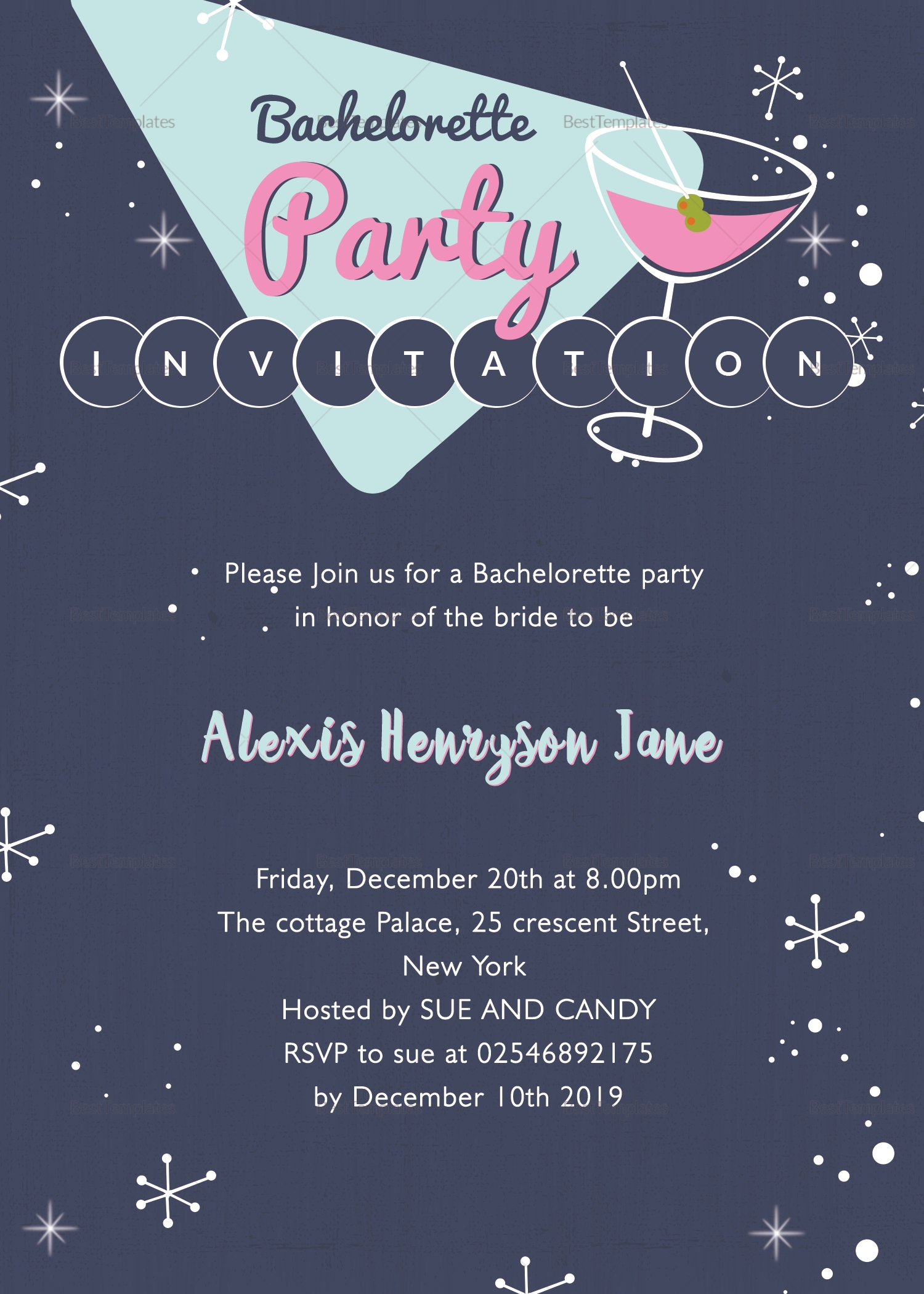 Bachelorette Party Invitations Winter Wonderland Invitations 