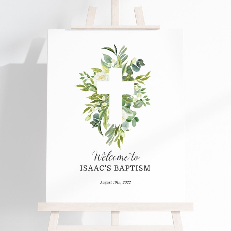 Baptism Welcome Sign Template Christening Or Communion Etsy