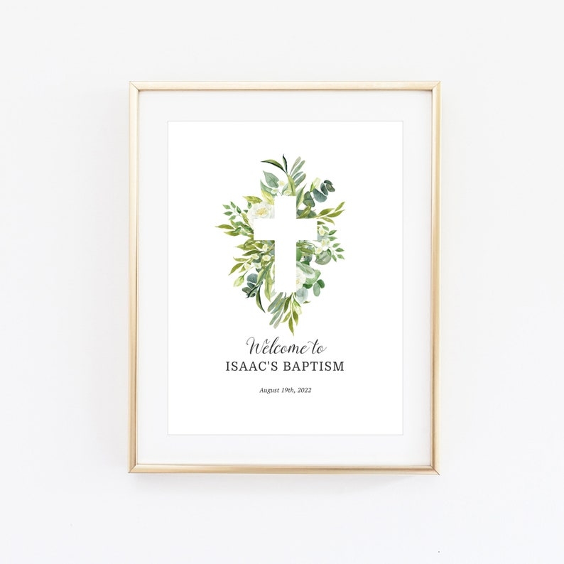 Baptism Welcome Sign Template Christening Or Communion Etsy