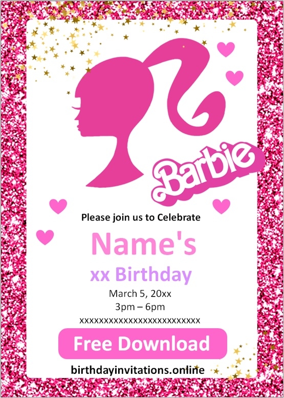 Barbie Invitations Birthday Invitations