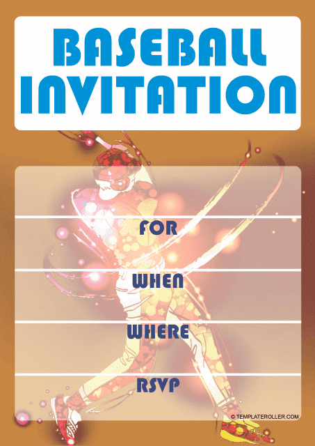 Baseball Invitation Template Orange Download Printable PDF 