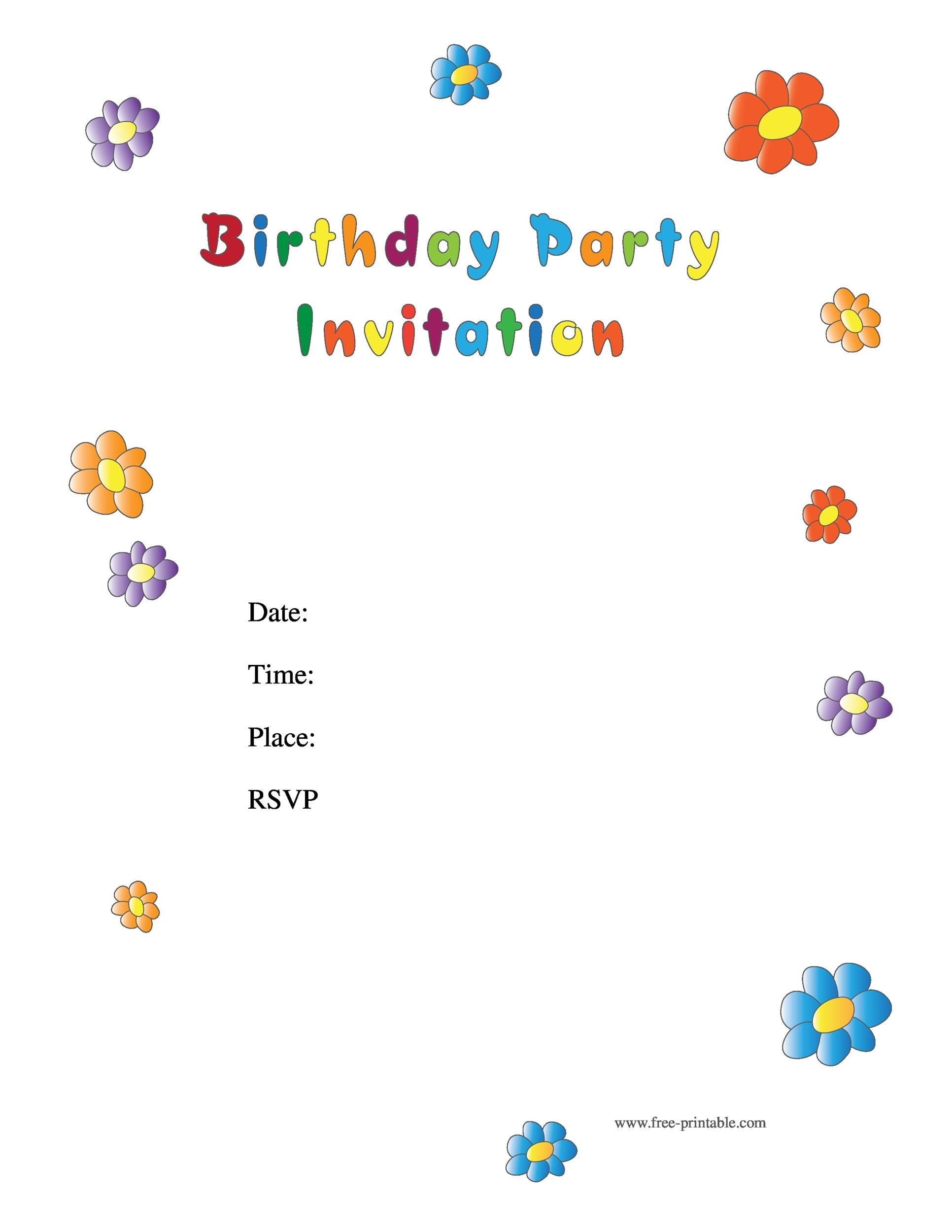 Birthday Invitation Printable Printable Free Templates