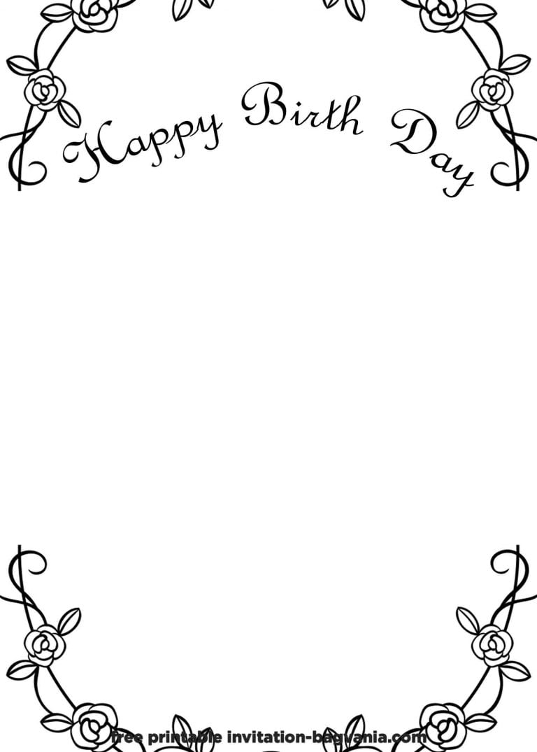 Black And White Birthday Invitations Printable