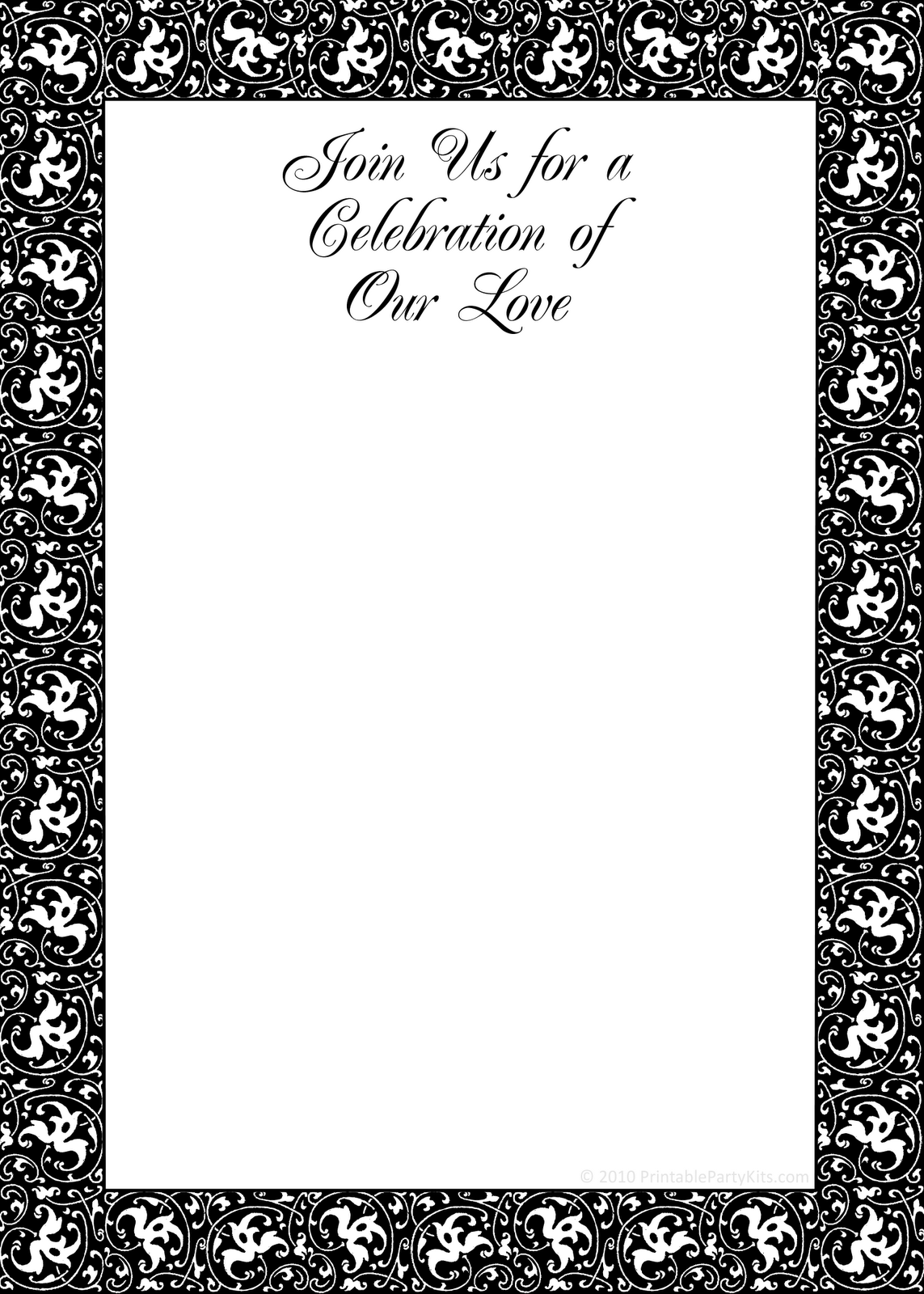 Black And White Birthday Invitations Printable