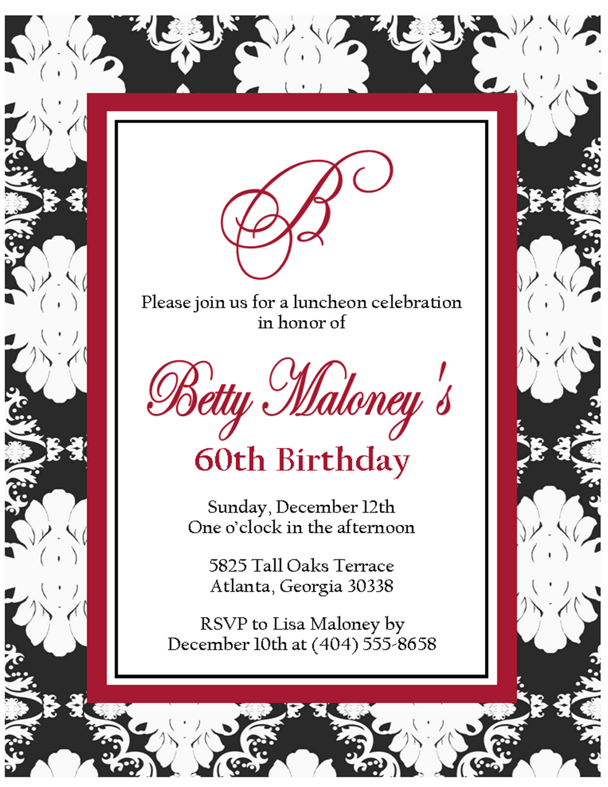 Black And White Free Printable Birthday Invitations Free Templates 