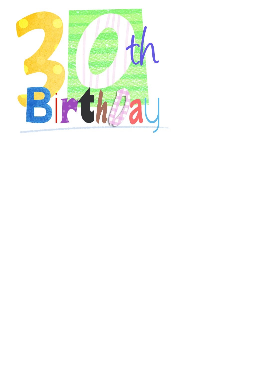 Blank 30Th Birthday Invitation Template