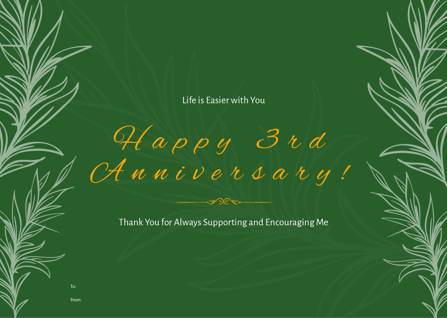 Blank Anniversary Greeting Card Template In PSD Illustrator Word