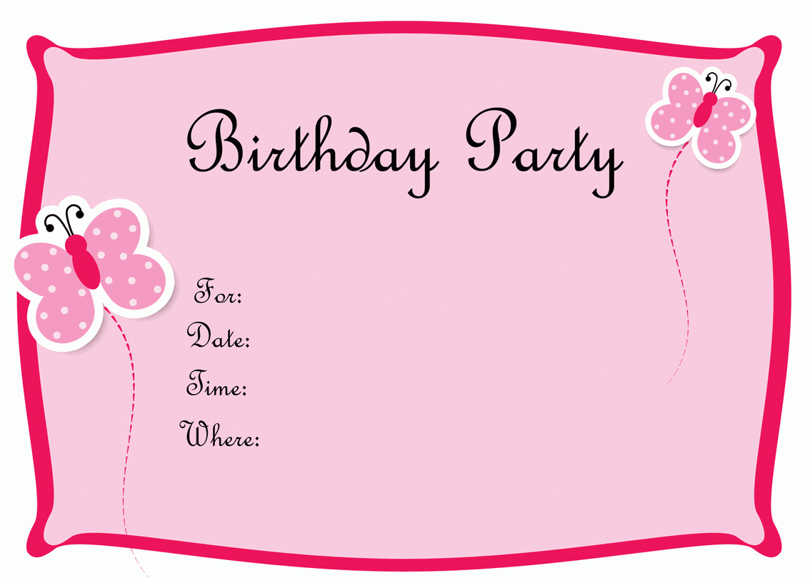 Blank Birthday Invitations Template Free