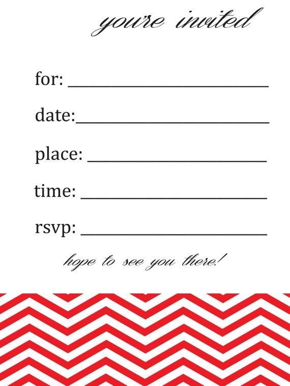 Blank Birthday Invitations