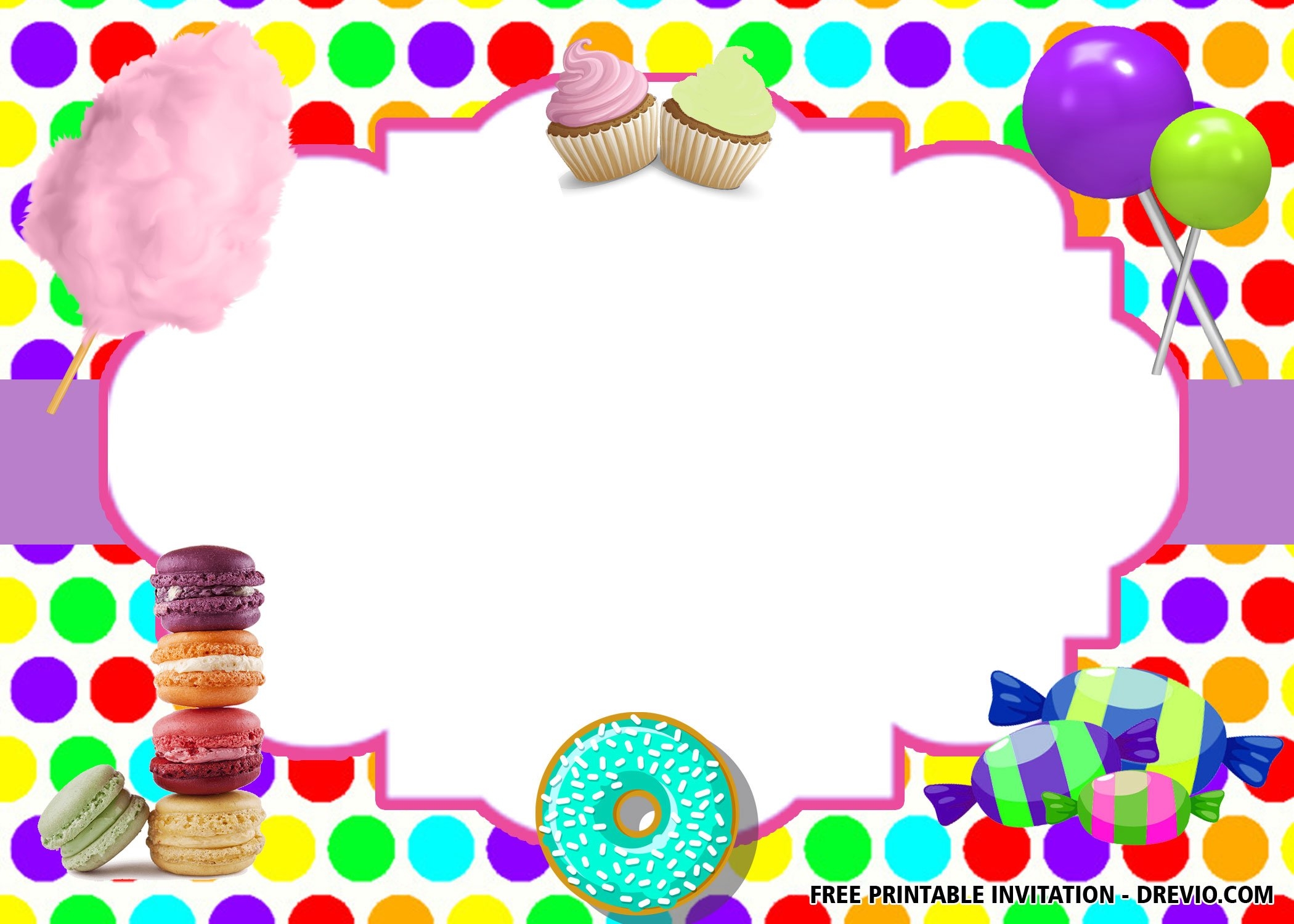 Blank Candy Invitation Template