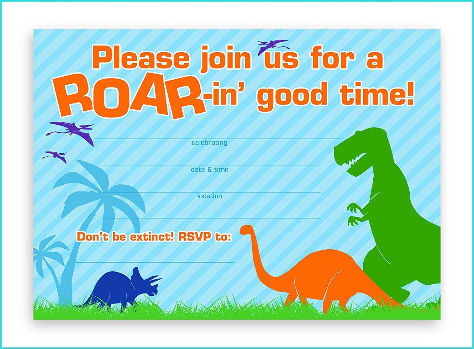 Blank Dinosaur Invitation Template Invitations Resume Examples 