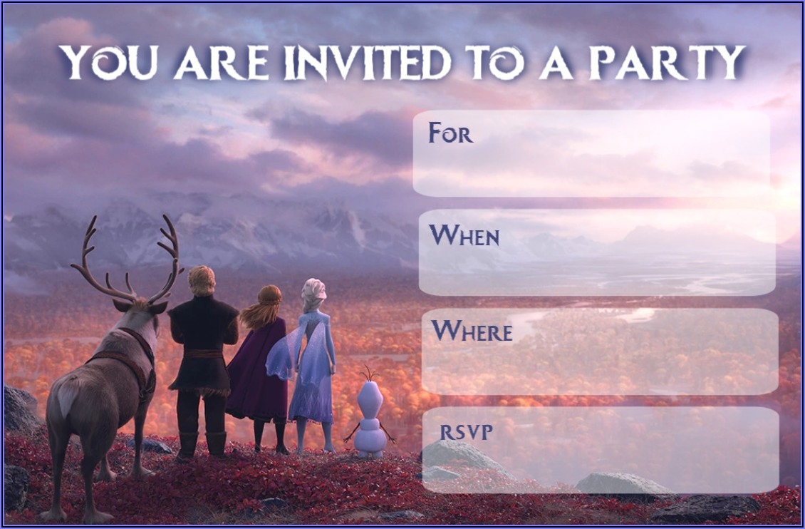 Blank Frozen 2 Invitation Template Invitations Resume Examples 