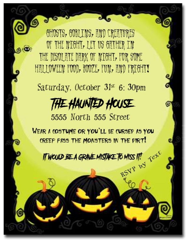 Blank Halloween Party Invitation Template