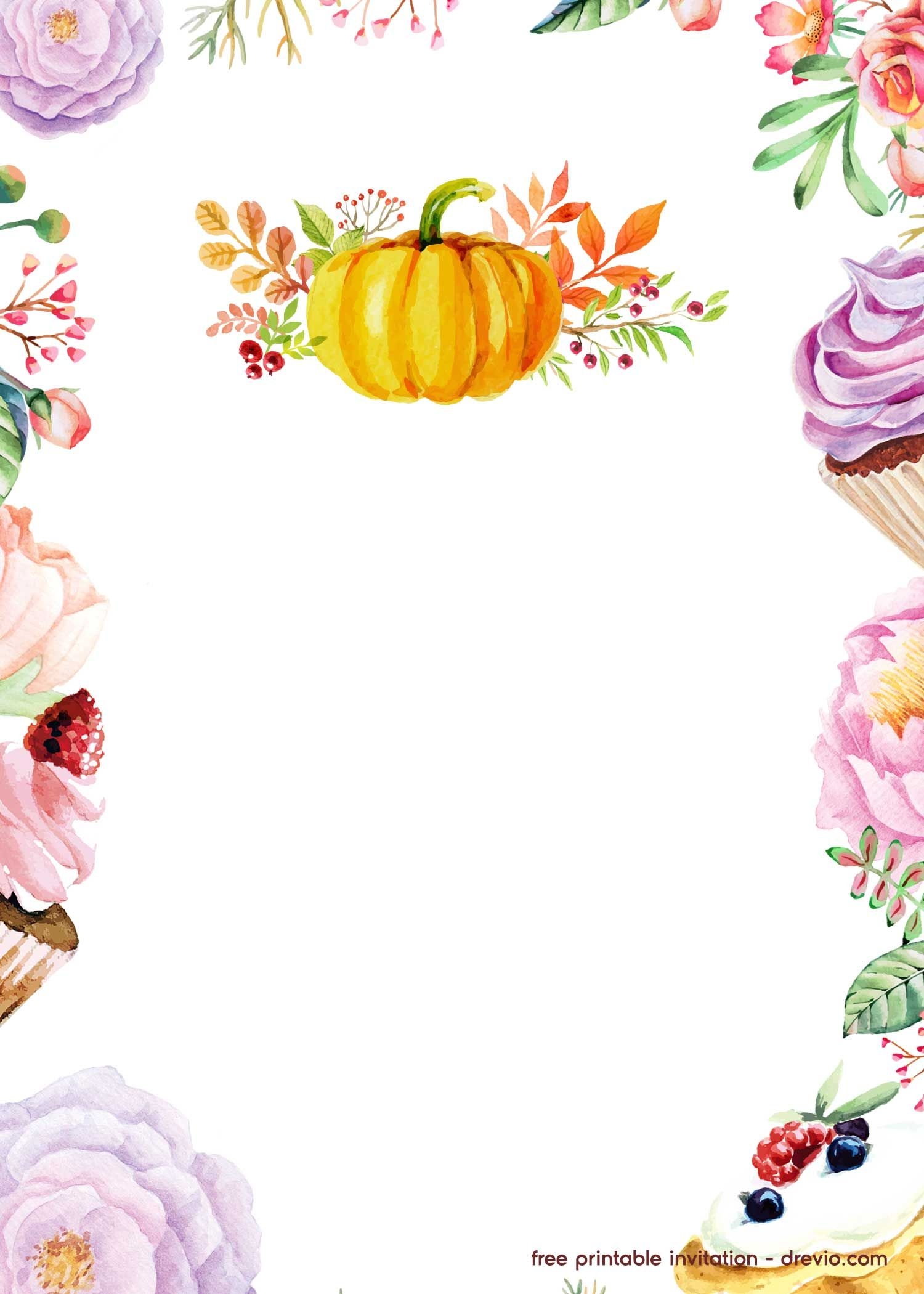 Blank Pumpkin Invitation Template Printable Templates Free
