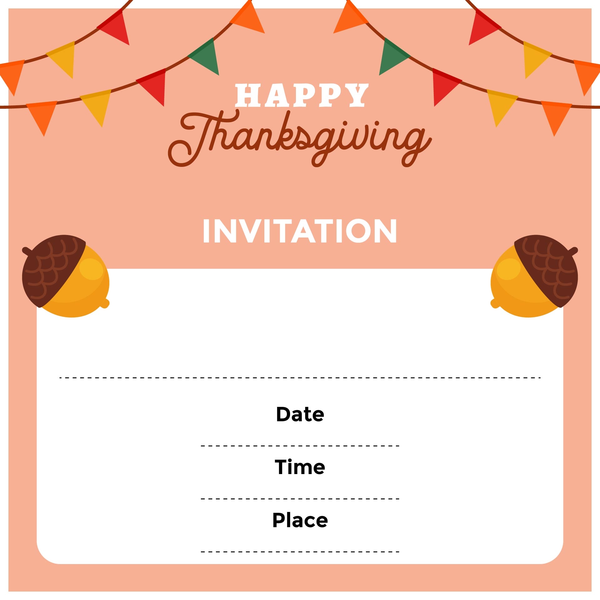 Blank Thanksgiving Invitation Template